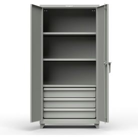 Strong Hold Products 36-243-3DB-L-RAL7037 Stronghold Industrial Cabinet with 3 Drawers 36"W x 24"D x 75"H , Gray image.