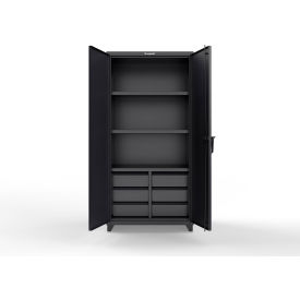 Strong Hold® Extreme Duty Cabinet w/6 Half-Width Drawers 3 Shelves 36"W x 24"D x 75"H Black 