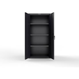 Strong Hold® Heavy-Duty Cabinet with SecuRam ScanLogic Basic Lock 36"W x 24"D x 72"H Black 
