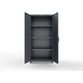 Strong Hold® Extra HD Cabinet w/3 Shelves 36"W x 24"D x 75"H with Lockey 2200 Lock Dark Gray 