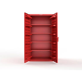 Strong Hold® Extra Heavy Duty Cabinet without Legs 12 Door Pans 36"W x 24"D x 72"H Red