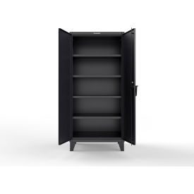 Strong Hold® Extreme Duty Cabinet w/3 Shelves CompX Regulator Lock 36"W x 24"D x 78"H Black 