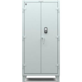 Strong Hold Products 36-244-PX-RAL7037 Strong Hold Cabinet with Access Control Keypad & Card Reader 36"W x 24"D x 78"H, Light Gray image.