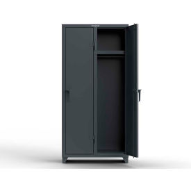 Strong Hold® 1-Tier 2 Door Extra Heavy Duty Locker 36"W x 18"D x 75"H Dark Gray Assembled 
