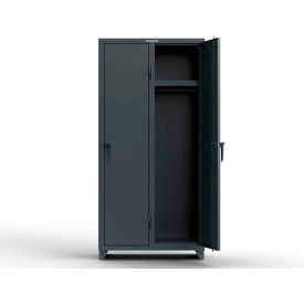 Strong Hold Products 36-2D-18-1T-L StrongHold® 1-Tier 2 Door Locker, 36"W x 18"D x 75"H, Gray, Assembled image.