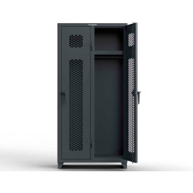 Strong Hold® 1-Tier 2 Door Extra HD Ventilated Locker 36"W x 18"D x 75"H Dark Gray Assembled 