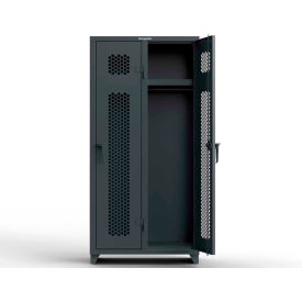 Strong Hold Products 36-2H-18-1T-L StrongHold® 1-Tier 2 Door Ventilated Locker, 36"W x 18"D x 75"H, Gray, Assembled image.