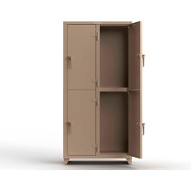 Strong Hold® 2-Tier 4 Door Extra Heavy Duty Locker 36"W x 18"D x 75"H Beige Assembled 