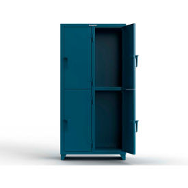 Strong Hold® 2-Tier 4 Door Extra Heavy Duty Locker 36"W x 18"D x 75"H Blue Assembled 