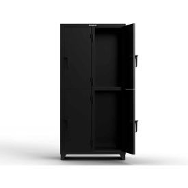 Strong Hold® 2-Tier 4 Door Extra Heavy Duty Locker 36"W x 18"D x 75"H Black Assembled 
