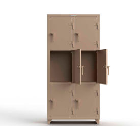 Strong Hold® 3-Tier 6 Door Extra Heavy Duty Locker 36"W x 18"D x 75"H Beige Assembled 