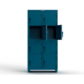 Strong Hold® 4-Tier 8 Door Extra Heavy Duty Locker 36"W x 18"D x 75"H Blue Assembled 