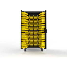 Strong Hold® Extreme Duty All Bin Cabinet 126 Bins 36"W x 24"D x 78"H Black 