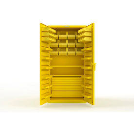 Strong Hold® Extra Heavy Duty Cabinet without Legs 30 Yellow Bins 36"W x 24"D x 72"H Yellow