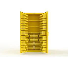 Strong Hold® Extra Heavy Duty Cabinet without Legs 106 Yellow Bins 36"W x 24"D x 72"H Yellow