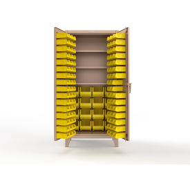 Strong Hold® Extreme Duty Bin Cabinet 3 Shelves 110 Bins 36"W x 24"D x 78"H Beige 