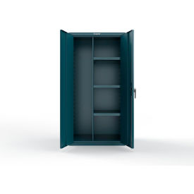 Strong Hold® Heavy Duty Janitorial Cabinet w/ 3 half Shelves 36"W x 24"D x 72"H Blue 