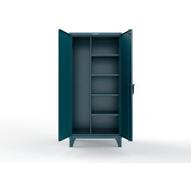 Strong Hold® Extreme Duty Janitorial Cabinet w/ 4 Shelves 36"W x 24"D x 78"H Blue 