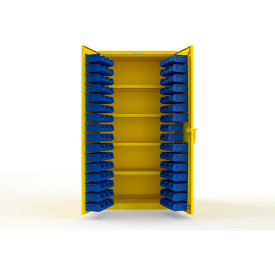 Strong Hold® Extra Heavy Duty Cabinet without Legs 94 Blue Bins 36"W x 24"D x 72"H Yellow