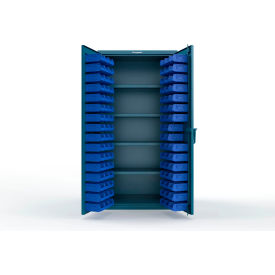 Strong Hold® Extra Heavy Duty Cabinet without Legs 94 Blue Bins 36"W x 24"D x 72"H Blue