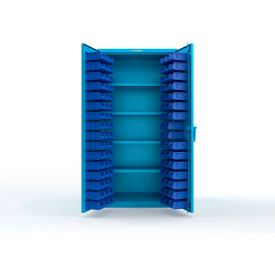 Strong Hold® Extra Heavy Duty Cabinet without Legs 94 Blue Bins 36"W x 24"D x 72"HLight Blue