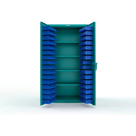 Strong Hold® Extra Heavy Duty Cabinet without Legs 94 Blue Bins 36"W x 24"D x 72"H Teal