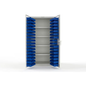 Strong Hold® Extra Heavy Duty Cabinet without Legs 94 Blue Bins 36"W x 24"D x 72"H White