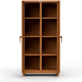 Strong Hold Products 36-DS-246-L-RAL8008 Stronghold Double Shift Industrial Cabinet 36"W x 24"D x 75"H , Brown image.