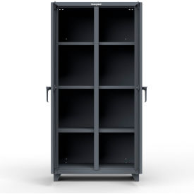 Strong Hold Products 36-DS-246-L-RAL7024 Stronghold Double Shift Industrial Cabinet 36"W x 24"D x 75"H , Dark Gray image.
