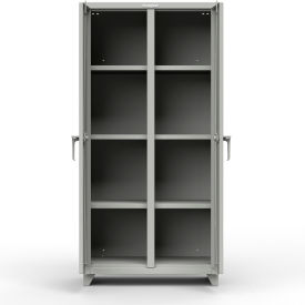 Strong Hold Products 36-DS-246-L-RAL7037 Stronghold Double Shift Industrial Cabinet 36"W x 24"D x 75"H , Gray image.