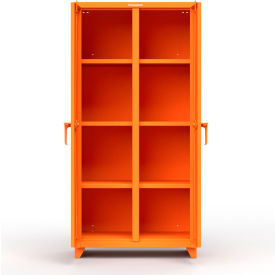 Strong Hold Products 36-DS-246-L-RAL2009 Stronghold Double Shift Industrial Cabinet 36"W x 24"D x 75"H , Orange image.