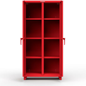 Strong Hold Products 36-DS-246-L-RAL3001 Stronghold Double Shift Industrial Cabinet 36"W x 24"D x 75"H , Red image.