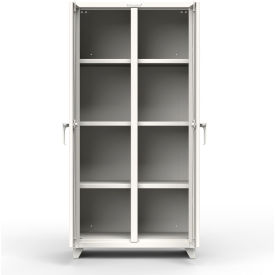 Strong Hold Products 36-DS-246-L-RAL9003 Stronghold Double Shift Industrial Cabinet 36"W x 24"D x 75"H , White image.