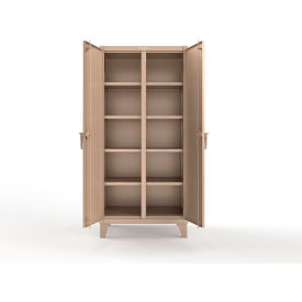 Strong Hold® Double Shift Storage Cabinet 12 Gauge 36"W x 24"D x 78"H Beige 
