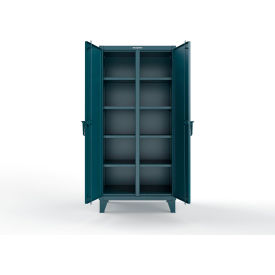 Strong Hold® Double Shift Storage Cabinet 12 Gauge 36"W x 24"D x 78"H Blue 