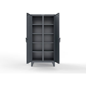 Strong Hold® Double Shift Storage Cabinet 8 Shelves 12 Gauge 36"W x 24"D x 78"HDark Gray 