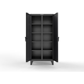 Strong Hold® Double Shift Storage Cabinet 12 Gauge 36"W x 24"D x 78"H Black 