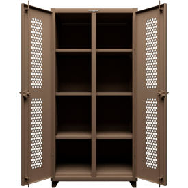 Strong Hold® Double Shift Storage Cabinet 14 Gauge 36"W x 24"D x 75"H Beige 