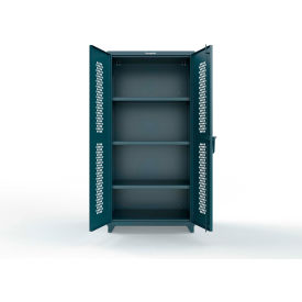 Strong Hold® HD Stationary Ventilated Cabinet 36"W x 24"D x 75"H Blue 