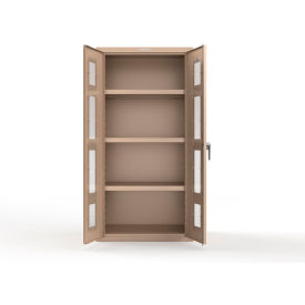 Strong Hold® Heavy Duty Cabinet with Clearview Doors 36"W x 24"D x 72"H Beige 