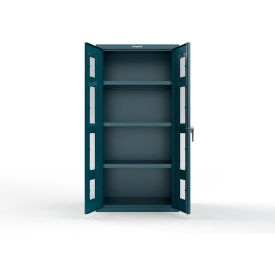 Strong Hold® Heavy Duty Cabinet with Clearview Doors 36"W x 24"D x 72"H Blue 