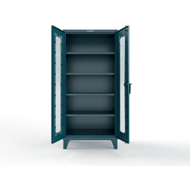 Strong Hold® Clearview Cabinet w/CompX 150 Lock 36"W x 24"D x 78"H Blue 