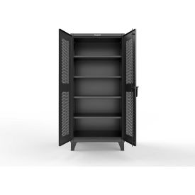 Strong Hold® ED Cabinet w/Ventilated Doors CompX Regulator Lock 36"W x 24"D x 78"H Black 