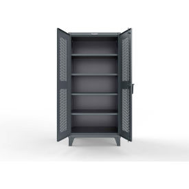 Strong Hold® ED Cabinet w/SecuRam ScanLogic Basic Lock 12 Ga. 36"W x 24"D x 78"H Dark Gray 