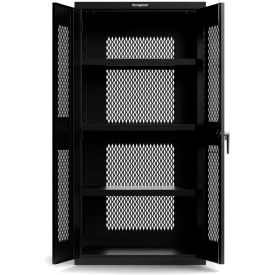 Strong Hold Products 36-VBS-243-P StrongHold® Heavy-Duty 18 Ga. Ventilated Cabinet, 3 Shelves, Dual Locking, 36"W x 24"D x 72"H image.