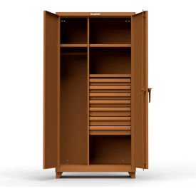 Strong Hold Products 36-W-243-7DB-L-RAL8008 Stronghold Industrial Uniform Cabinet with 7 Drawers 36"W x 24"D x 75"H , Brown image.