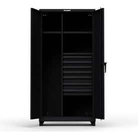 Strong Hold Products 36-W-243-7DB-L-RAL9005 Stronghold Industrial Uniform Cabinet with 7 Drawers 36"W x 24"D x 75"H , Black image.