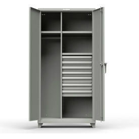 Strong Hold Products 36-W-243-7DB-L-RAL7037 Stronghold Industrial Uniform Cabinet with 7 Drawers 36"W x 24"D x 75"H , Gray image.