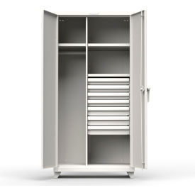 Strong Hold Products 36-W-243-7DB-L-RAL9003 Stronghold Industrial Uniform Cabinet with 7 Drawers 36"W x 24"D x 75"H , White image.