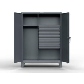 Strong Hold® Heavy Duty Uniform Cabinet w/3 Shelves 36"W x 24"D x 78"H Dark Gray 